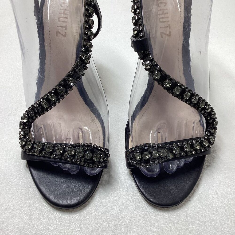 SCHUTZ Black Jeweled Strappy Heels - Picture 4 of 15